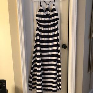 Gap Blue and White Striped Maxi Dress